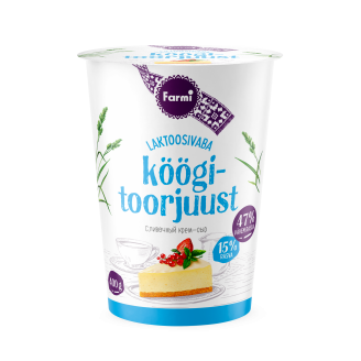 Köögitoorjuust 15%. Laktoosivaba, 400 g